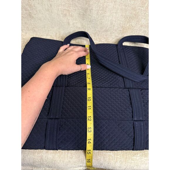 Vera Bradley Womens Quilted Monogrammed Travel Backpack & Tote Bag Set Navy Blue main image 4